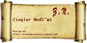 Ziegler Noémi névjegykártya
